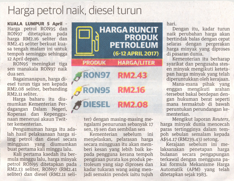 harga-petrol-naik-diesel-turun